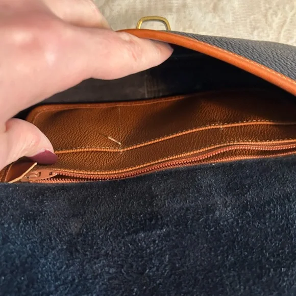 Dooney & Bourke Navy and Tan Crossbody Bag - Picture 6 of 15